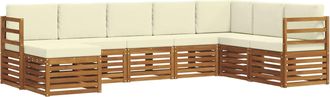 vidaXL Conjunto De Sof&aacute;s De Exterior 8 Uds. Natural Y Crema Vidaxl