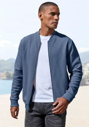 John Devin Sweatjacke JOHN DEVIN aus Struktur-Qualit&auml;t, Damen, Gr. XXL (60/62), blau, Obermaterial: 83% Baumwolle, 16% Polyester, 1% Elasthan, unifarben, regular