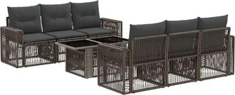 vidaXL Conjunto De Sof&aacute;s De Jard&iacute;n 7 Uds. Gris Y Gris Oscuro Vidaxl