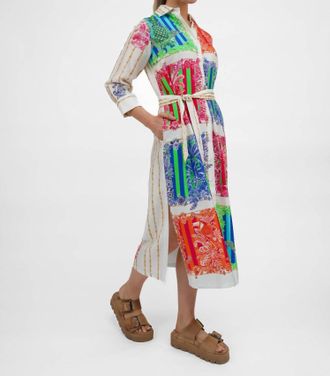 Vilagallo Stina Bamboo Shirt Dress In Toucan Print