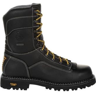 Georgia Boot Amp Lt Logger Composite Toe Waterproof Work Boot in Black at Nordstrom, Size 11.5