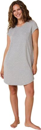 The Cats Pajamas Pima Knit Short-Sleeved Sleep Shirt in Classic Heather Grey at Nordstrom, Size Small