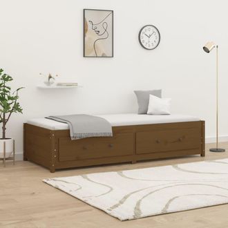 vidaXL Sof&aacute; Cama Madera Maciza De Pino Marr&oacute;n Miel 90x200 Cm Vidaxl