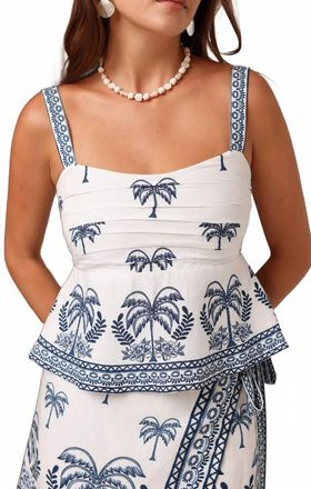 Shore Leave Palmer Pin-Tuck Pleated Bust Top In Palmcourt Ivory