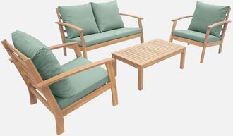 Sweeek Muebles de jardín de madera de 4 plazas