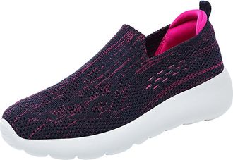 Generic Trainers Women Casual Mesh Knit Fitness Womens Footwear Comfortable Arch Support Tennis Ladies Shoe Lightweight Slip-Resistant Gym Trainer Slip On Ath