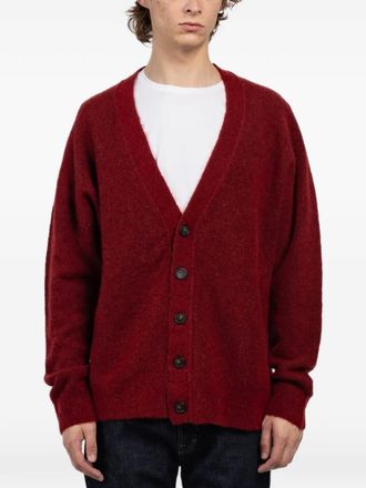 ATOMOFACTORY V-neck buttoned cardigan - Red