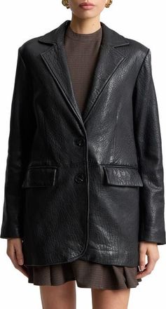 Avec Les Filles Relaxed Leather Blazer in Black at Nordstrom, Size X-Large