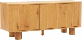 Oviala Mueble TV escandinavo de 3 puertas L120 cm madera clara