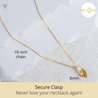 MAX + STONE 14k Yellow Gold Plated 8mm Cushion Cut Birthstone Solitaire Pendant Necklace