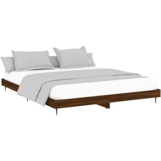 vidaXL Estructura De Cama Sin Colch&oacute;n Madera Marr&oacute;n Roble 150x200 Cm Vidaxl