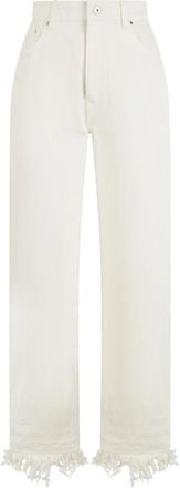 Paco Rabanne Jeans met franjes - Dames - Regular Fit Jeans - Wit - W26 - Katoen - Jeans