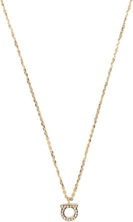 Ferragamo Golden Gancini Crystal necklace