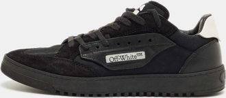 Off-white Black Suede And Leather Vulcanized Lace Up Sneakers