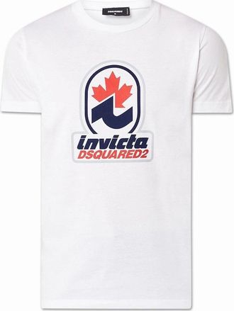 Dsquared2 Mens Mens White Dsquared2 Invicta Cigarette Print T-Shirt - Size: 40
