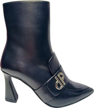 Pollini stivali e stivaletti Pelle - Dames - Laarzen met Hak - Zwart - 37 EU - Leer - Schoenen