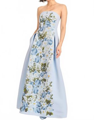 Sachin & Babi Larisa Gown In Sky Blue Cascade
