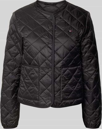 Tommy Hilfiger Regular Fit Steppjacke mit aufgesetzten Eingrifftaschen in BLACK, Größe XXL