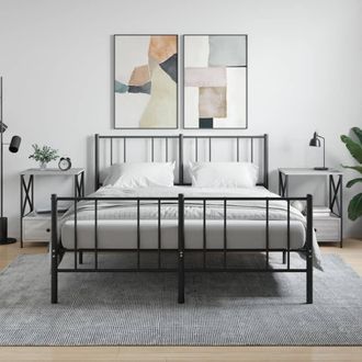 vidaXL Vidaxl - Mesita De Noche 2 Uds Madera Ingenier&iacute;a Gris Sonoma 50x41x65 Cm