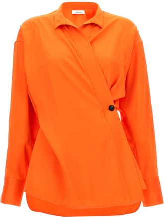 Ferragamo Orange Satin asymmetric shirt
