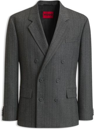HUGO BOSS Modern-fit suit jacket in herringbone fabric