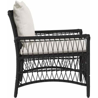 vidaXL Silla De Jard&iacute;n Negro 60 X 70 X 78cm Rat&aacute;n Sint&eacute;tico Vidaxl