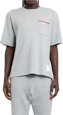 Thom Browne Milano Katoenen Oversized Pocket Tee - Heren - T-shirts - Grijs - M - Katoen - Tops