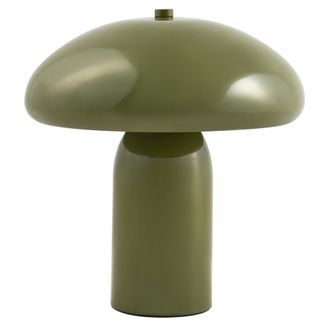 Beliani L&aacute;mpara De Mesa Moderna Con Pantalla De Hierro Una Luz 22 Cm Forma De Seta Verde Oscuro Sanya
