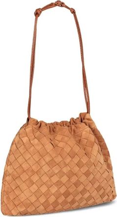 Bottega Veneta Intrecciato Drawstring Shoulder Bag - Womens - Suede/Nylon