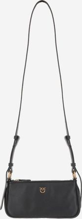 Pinko Mini Half Moon Baguette Leather Bag With Logo