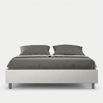 ITYhome Cama Matrimonial Acolchada De Piel Sint&eacute;tica Blanca 160x190 Azelia
