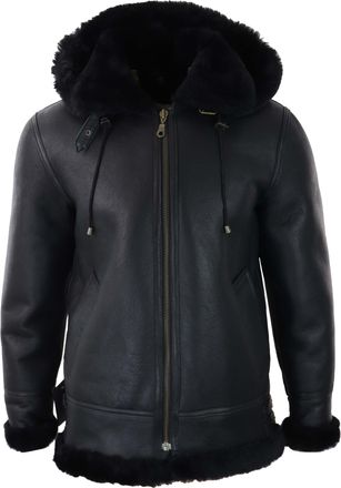TruClothing Sherling Sheepskin Hood Jacket Aviator