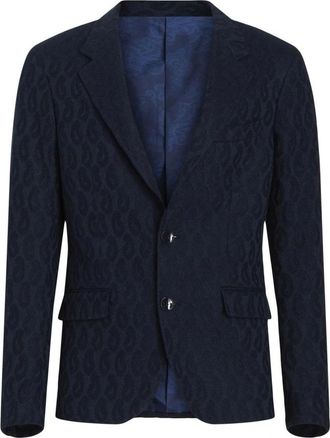 Etro Paisley Katoen Jacquard Blazer - Heren - Blazers - Blauw - L - Katoen - Jassen