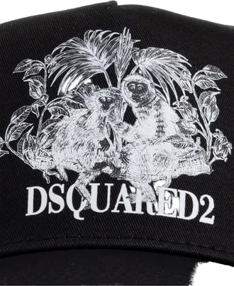 Dsquared2 BCM098205C000012124 Logo-Embroidered Baseball Cap - Black