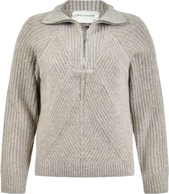 Sofie Schnoor Snos 416 Sweater - Dames - V-hals truien - Grijs - S - Katoen - Truien & Vesten