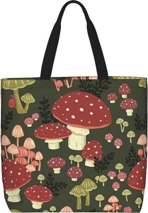 Generic Women Handbag Mushrooms Pattern Ladies Shopping Shoulder Bag Lightweight Fashion Beach Travel Bags, For Christmas, Wedding, School, Swim, Holiday