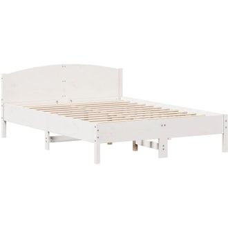 vidaXL Bed Frame without Mattress White 140x200 cm Solid Wood Pine Vidaxl