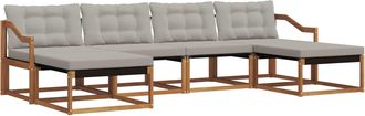 vidaXL Conjunto De Sof&aacute;s De Exterior 6 Uds. Gris Natural Y Claro Vidaxl