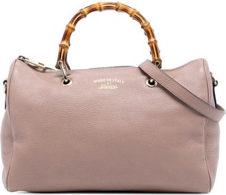 Gucci Borsa shopper Boston media in pelle di vitello e bambù 2016-2025 - Rosa