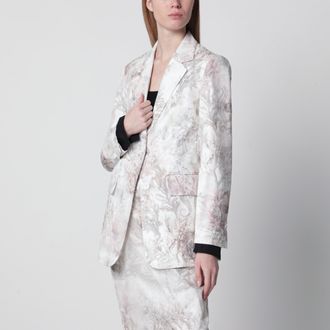Max Mara Slim blazer in printed organza and cotton gabardine