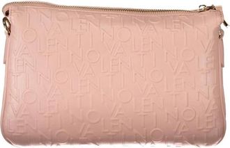 Mario Valentino Tassen, Dames, Roze, ONE Size, Roze Reliëf Logo Crossbody Tas