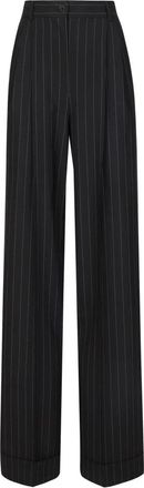 Dolce & Gabbana Gestreepte Broek - Dames - Wijde Broeken - Zwart - XL - Broeken
