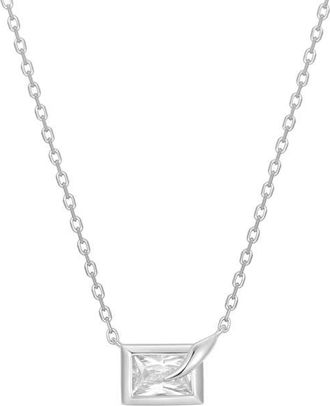 Ania Haie Bezel Cubic Zirconia Pendant Necklace in Silver at Nordstrom
