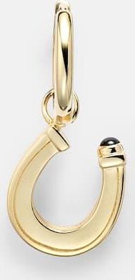 Marie Lichtenberg Baby Charm Horseshoe 18kt gold single earring with sapphire