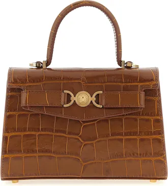 Versace Brown Calfskin Womens Handbag