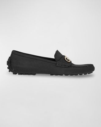 Ferragamo Odilia Calfskin Bit Driver Loafers