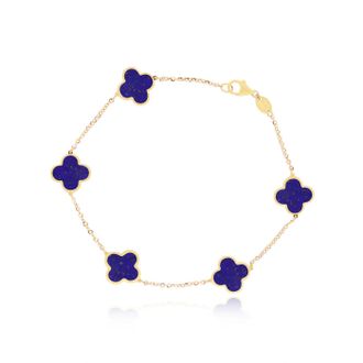 The Lovery Small Lapis Clover Bracelet