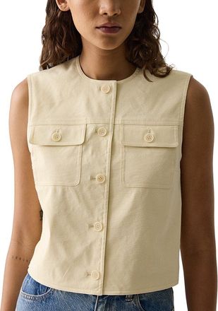 Theory Linen-Blend Vest