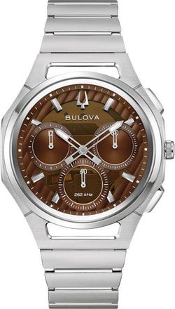 Bulova CURV Progressive Chronograph Watch Set, 41.5mm in Silver-Tone at Nordstrom