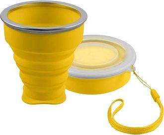 No Brand 1 Unidad - Botella De Agua De Silicona - Amarilla, Plegable - Vaso Port&aacute;til Para Viajes - Tapa A Prueba De Polvo - 200 Ml - Amarilla